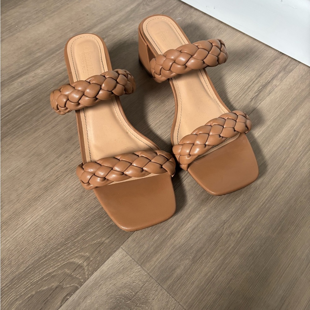 Onyx Tan Braided Heels